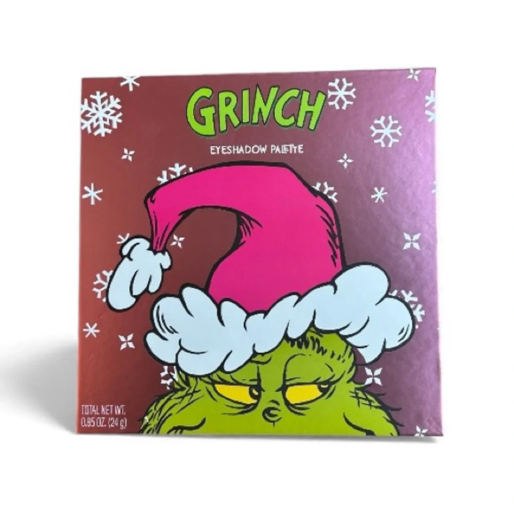 Grinch Eyeshadow Palette with Pink and Green Design
